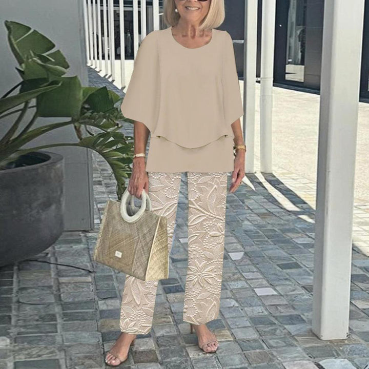 Elegantes Zweiteiler-Set mit 3/4 Ärmeln für Frühling