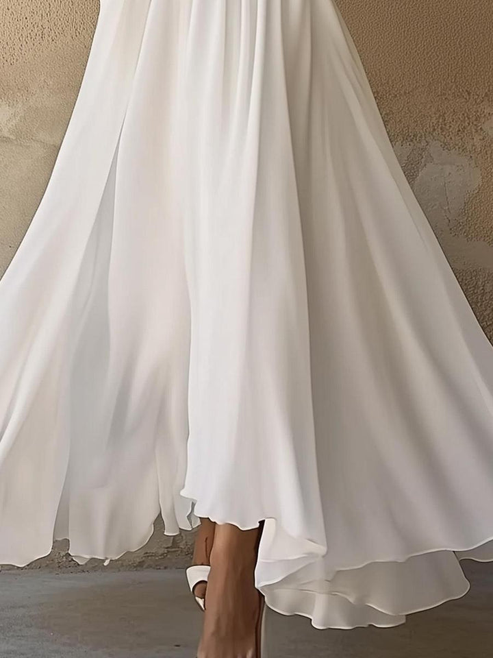 Elegantes V-Neck Maxi Kleid für Frühling und Anlässe