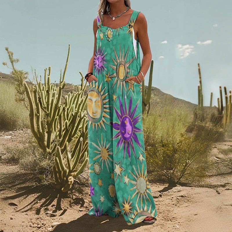 Vintage Print Jumpsuit für Damen - Retro & Stilvoll für Alle Gelegenheiten