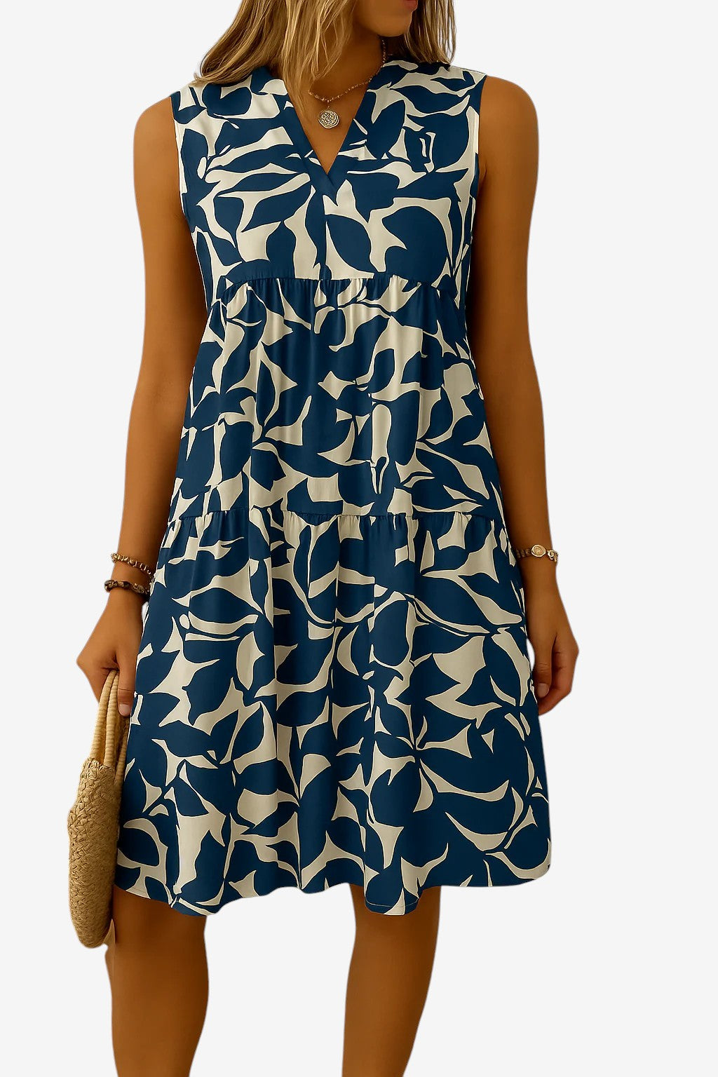 Ärmelloses Sommerkleid – Luftig, elegant & bedruckt