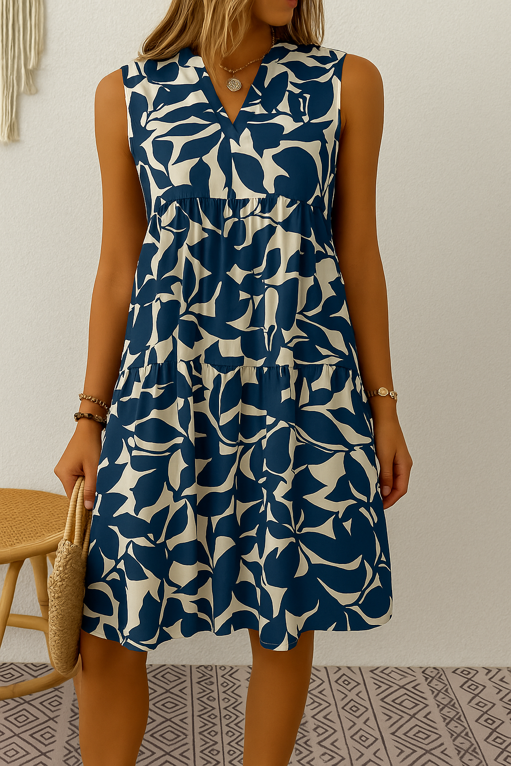 Anna | Midikleid mit abstraktem Print für Damen