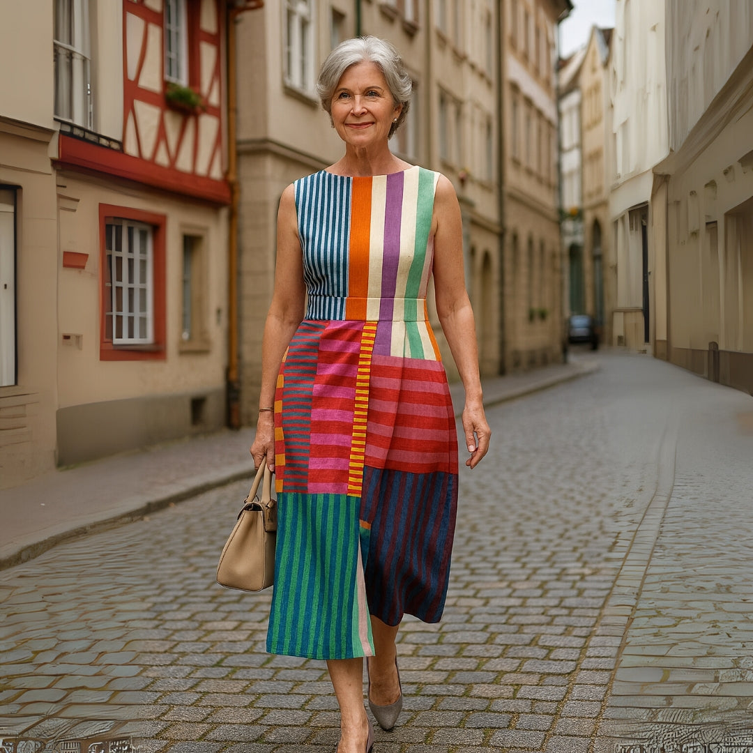 Diana | Ärmelloses Midikleid mit Blumendruck