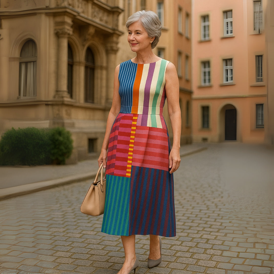 Diana | Ärmelloses Midikleid mit Blumendruck