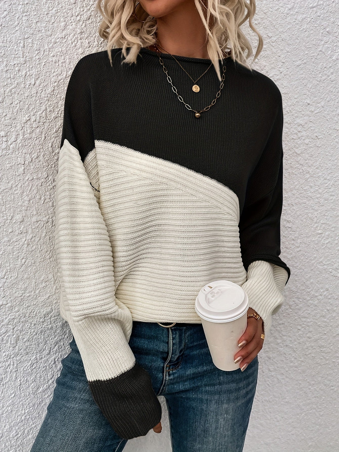 Zelda - Eleganter Color Block Pullover