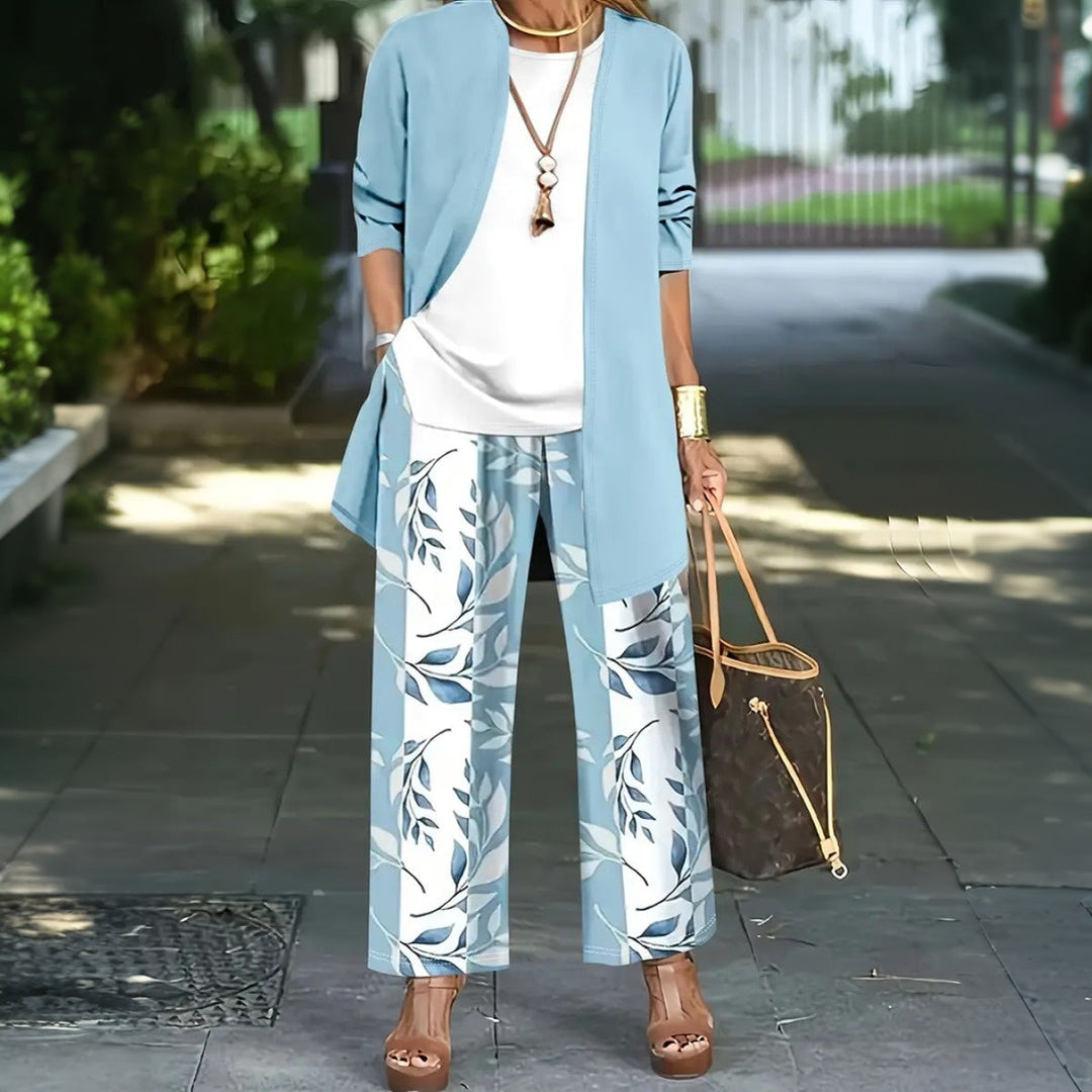 Breezy Plant Print Three Piece Set - Frischer Frühlingsflair für Ihr Zuhause