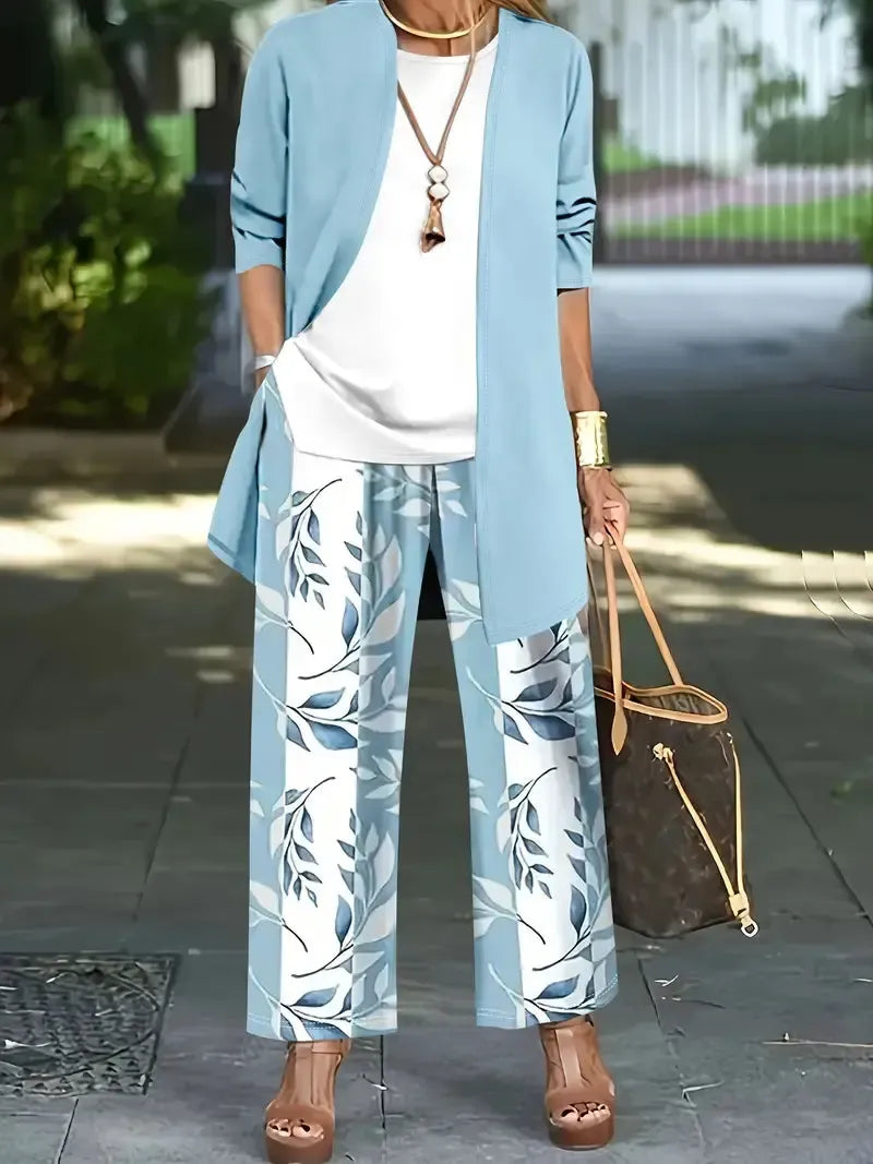 Breezy Plant Print Three Piece Set - Frischer Frühlingsflair für Ihr Zuhause