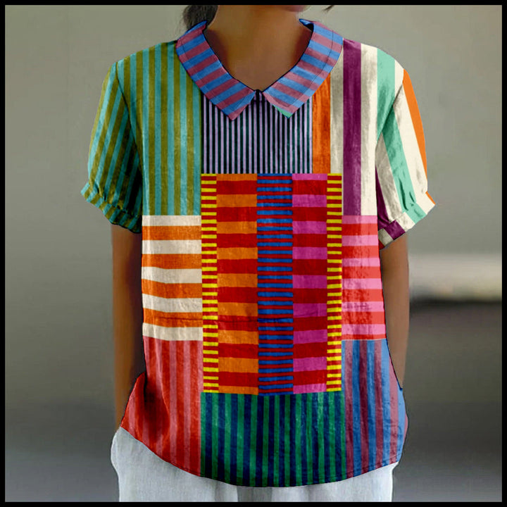 Buntes 3D-Muster Damen T-Shirt für Alltag und Freizeit