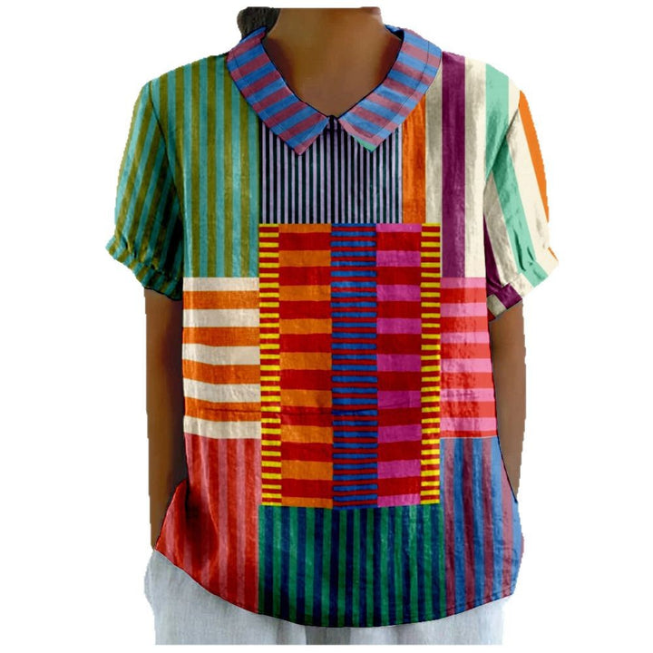 Buntes 3D-Muster Damen T-Shirt für Alltag und Freizeit