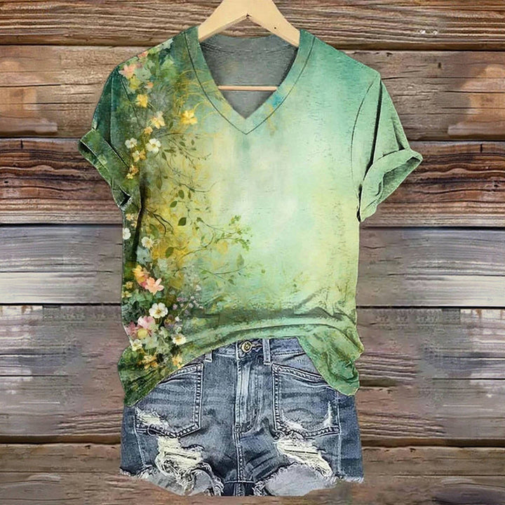 Vintage T-Shirt mit Blumenmuster