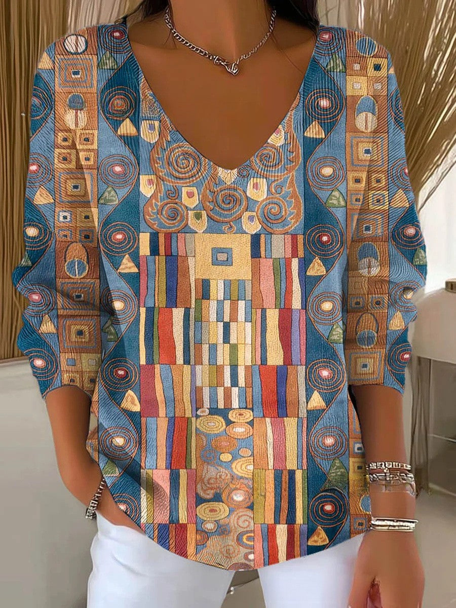 Beatrice – Pullover aus Strickstoff mit V-Ausschnitt