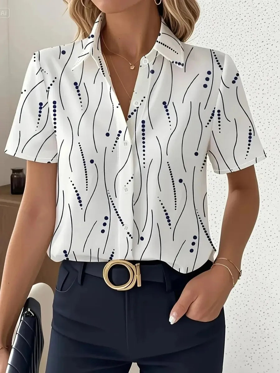 Stilvolles Comfy Collared Short Sleeve Shirt - Ihr perfekter Frühlingsbegleiter