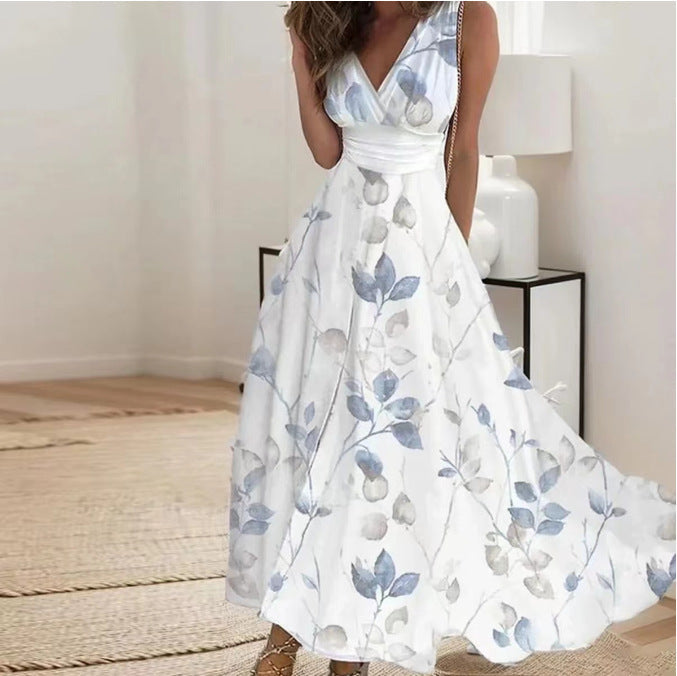 Elegantes Blumenkleid ärmellos für vielseitige Anlässe
