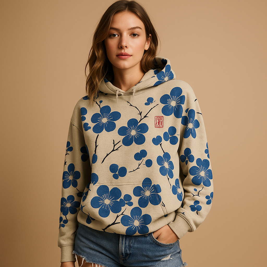 Bedruckter Kapuzenpullover mit Blumenmuster für Damen | Lianne