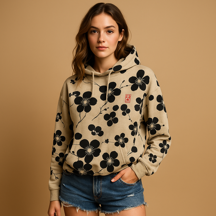 Bedruckter Kapuzenpullover mit Blumenmuster für Damen | Lianne