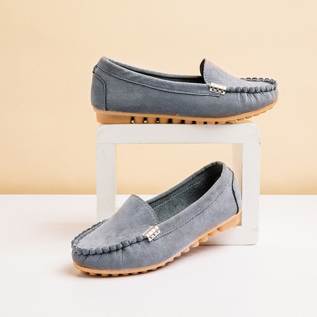 Slip-On Loafer aus Wildlederimitat