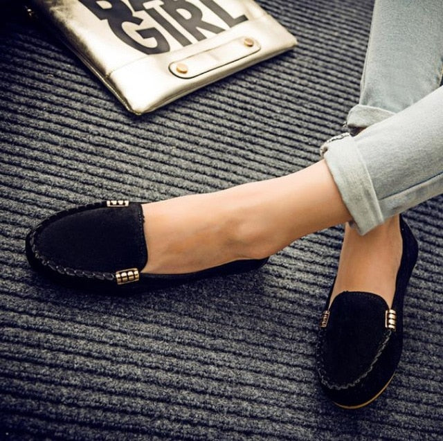 Slip-On Loafer aus Wildlederimitat