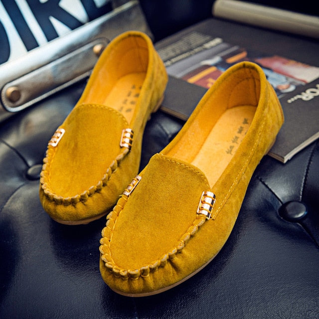 Slip-On Loafer aus Wildlederimitat
