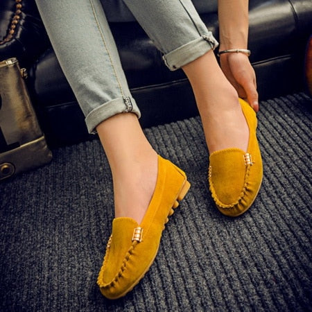 Slip-On Loafer aus Wildlederimitat