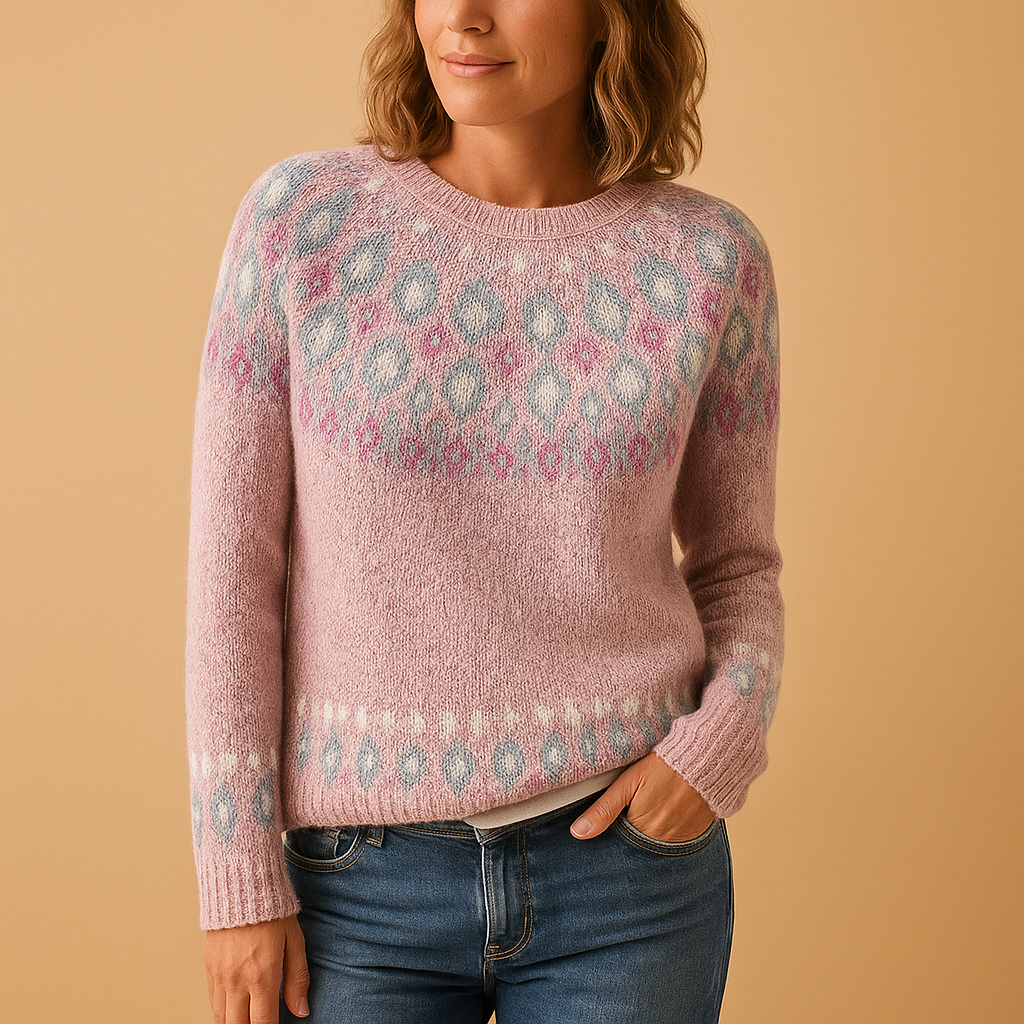 Warmer Wollpullover mit Print für Damen | Evelina