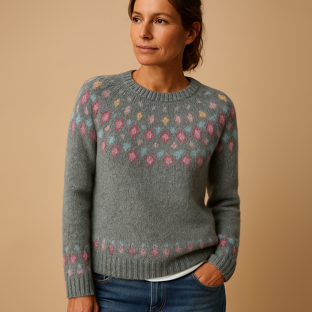 Warmer Wollpullover mit Print für Damen | Evelina