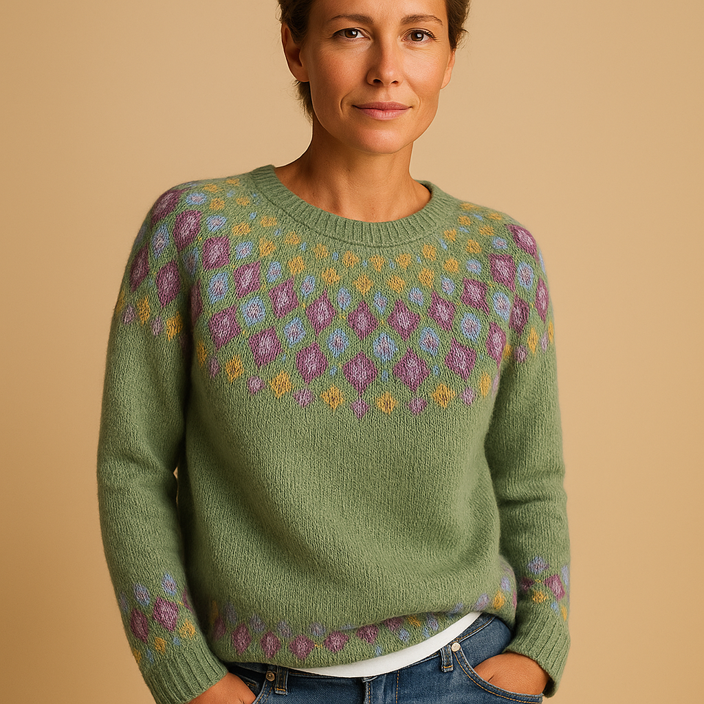 Warmer Wollpullover mit Print für Damen | Evelina