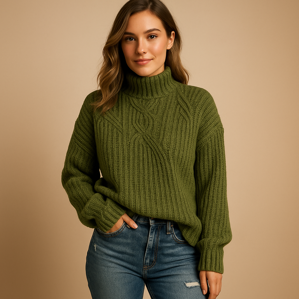 Weich gestrickter Pullover mit langen Ärmeln für Damen | Fleur