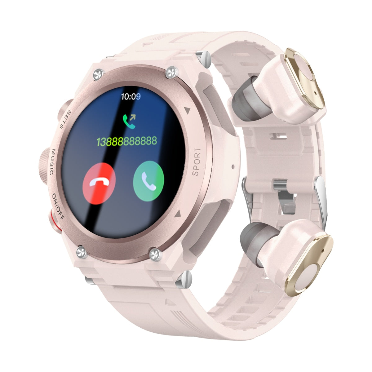 All-in-1-Smartwatch mit drahtlosen Ohrhörern (funktioniert mit iPhone und Android)