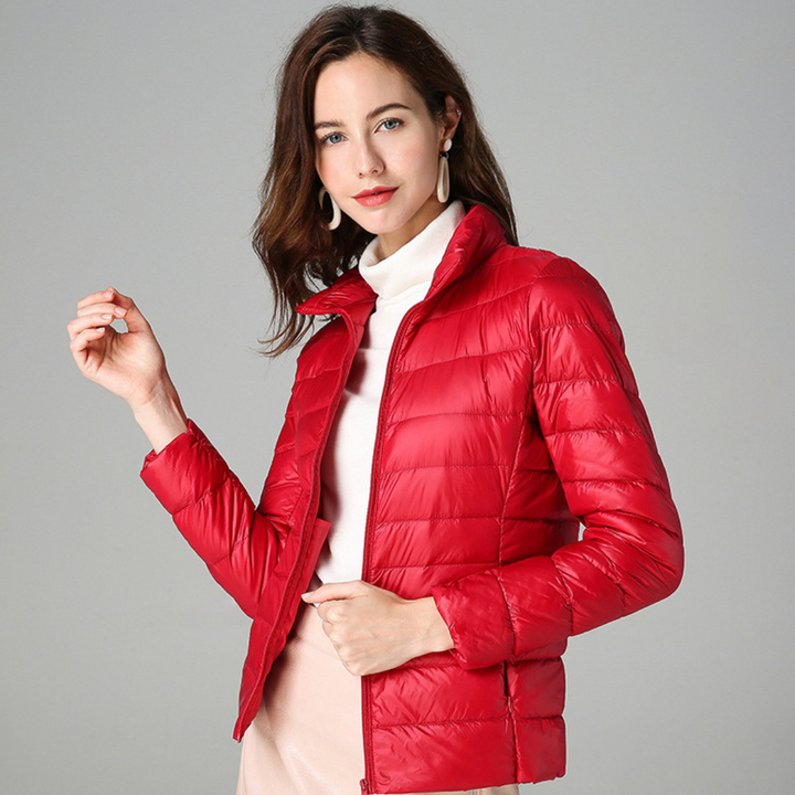 Aurora – Neue ultraleichte Jacke mit weißen Entenfedern
