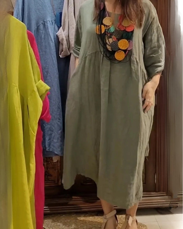 MANDIRA - Kleid aus Baumwolle und Leinen