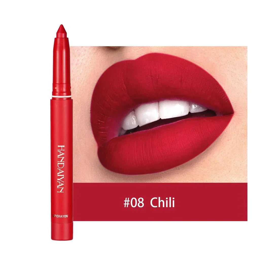 12 Farben HANDAIYAN Drehbare Anspitzbare Matte Lippenstift-Stifte