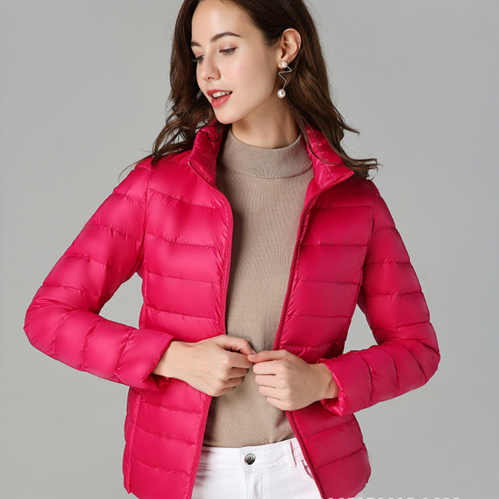 Aurora – Neue ultraleichte Jacke mit weißen Entenfedern