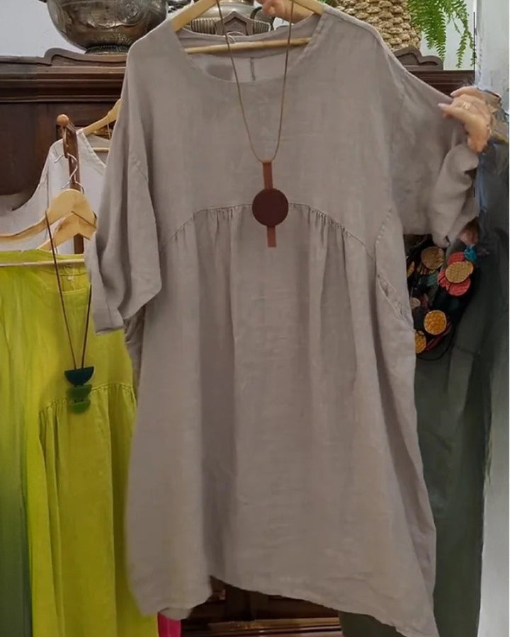 MANDIRA - Kleid aus Baumwolle und Leinen