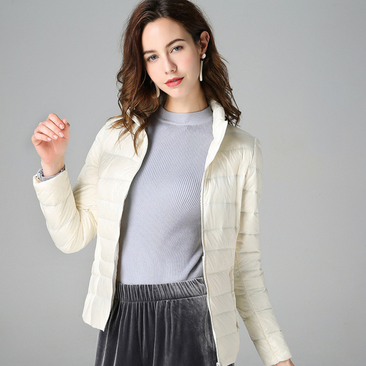 Aurora – Neue ultraleichte Jacke mit weißen Entenfedern
