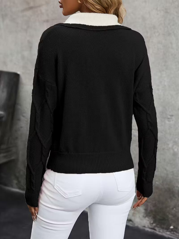 Isolde - Eleganter Kragenpullover