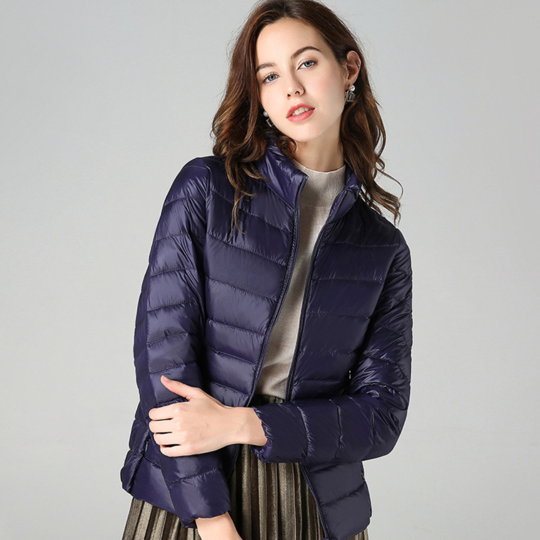 Aurora – Neue ultraleichte Jacke mit weißen Entenfedern