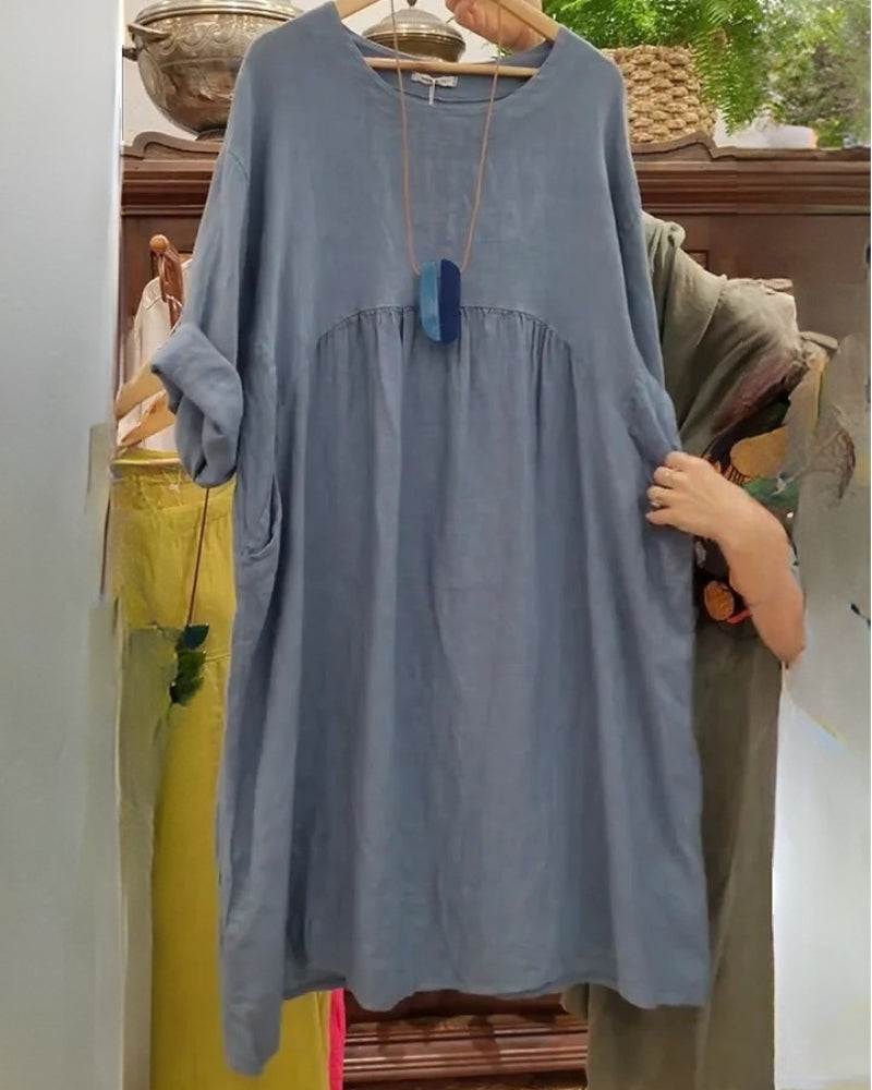 MANDIRA - Kleid aus Baumwolle und Leinen
