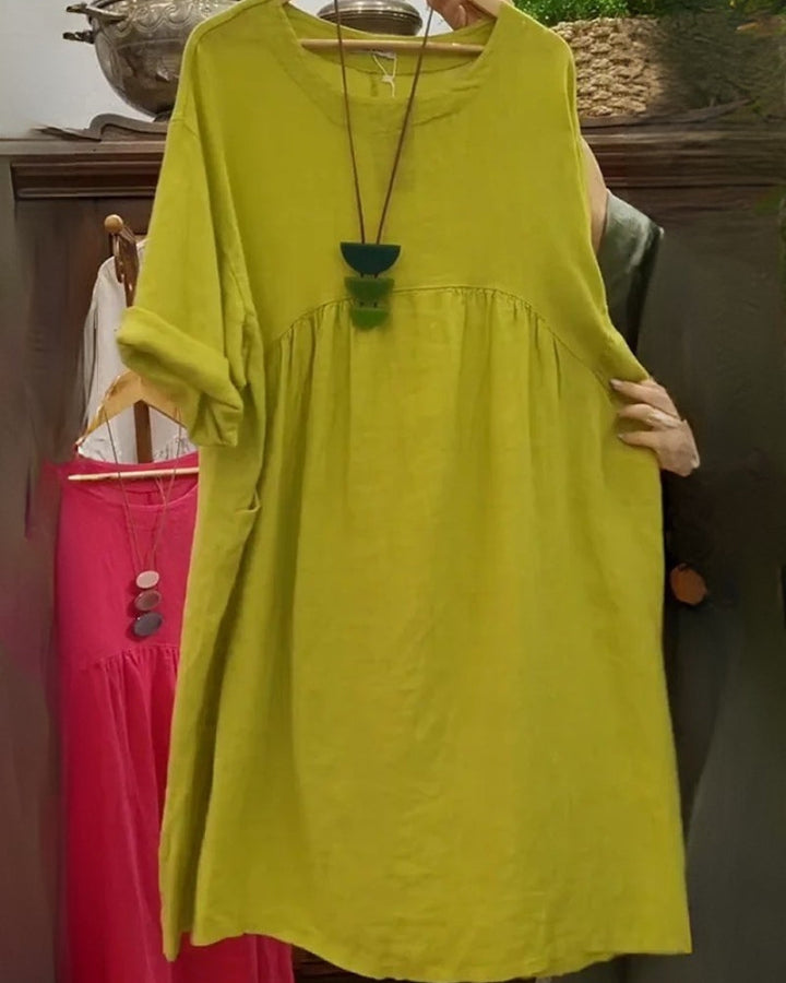 MANDIRA - Kleid aus Baumwolle und Leinen