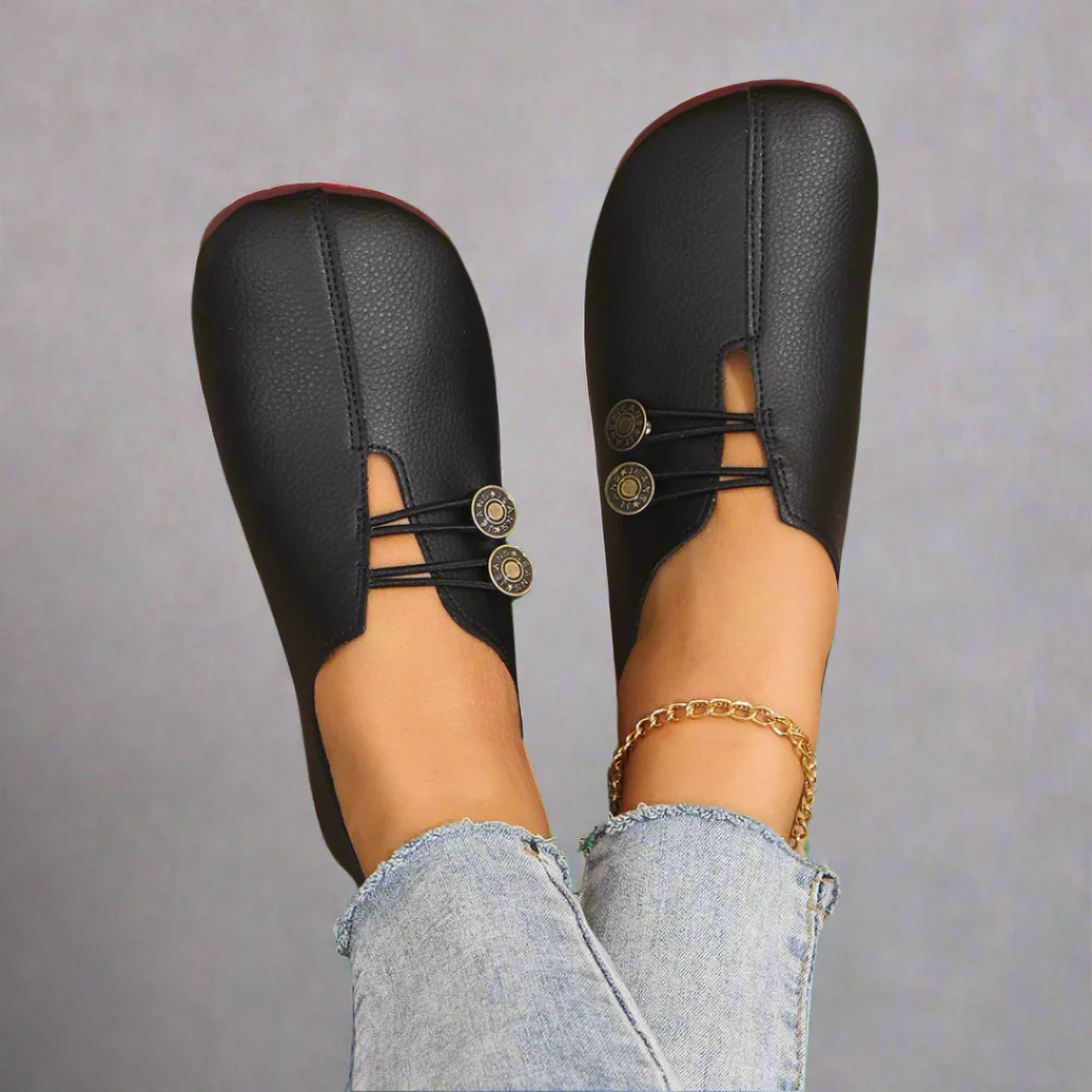 Slip-On Ballerinas für Damen – Geschlossene Spitze mit elastischem Banddesign