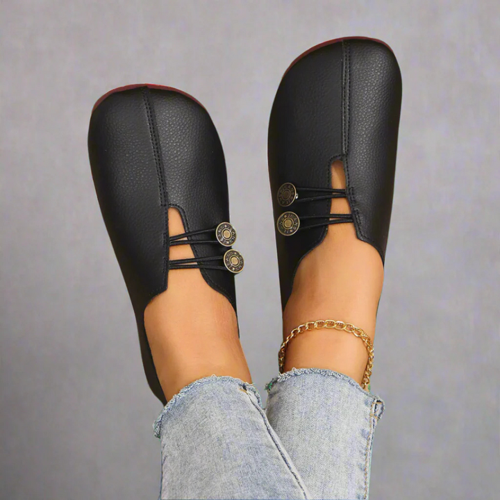 Slip-On Ballerinas für Damen – Geschlossene Spitze mit elastischem Banddesign