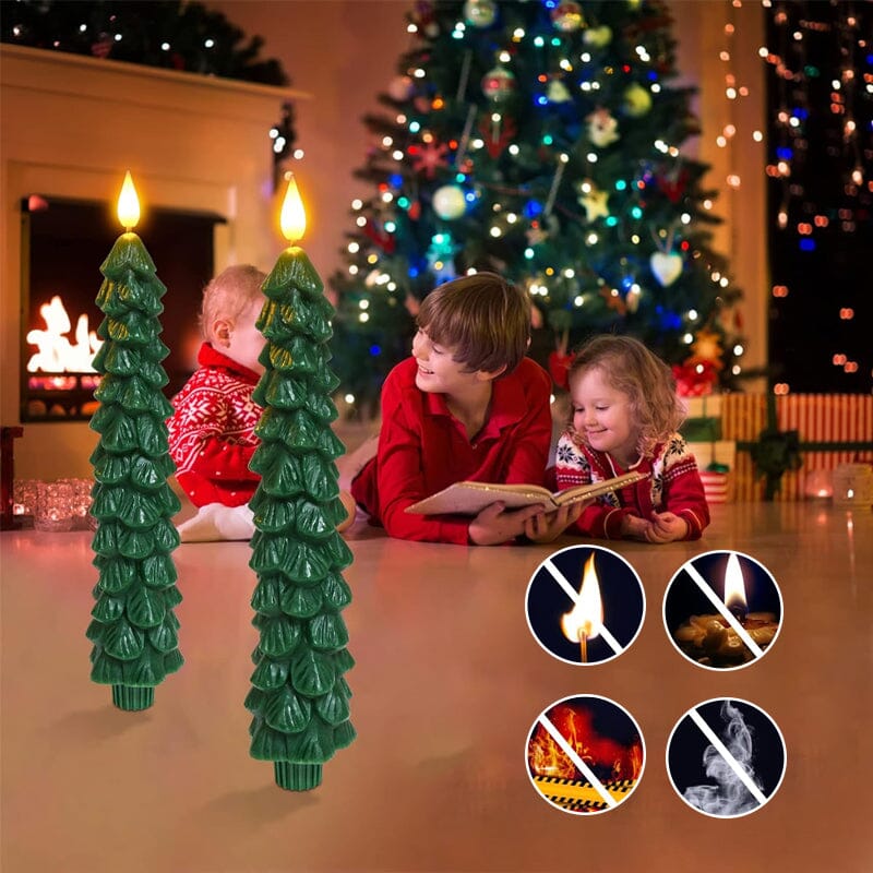 Weihnachtliche LED-Kerzenbaum | 4 Stück mit Fernbedienung
