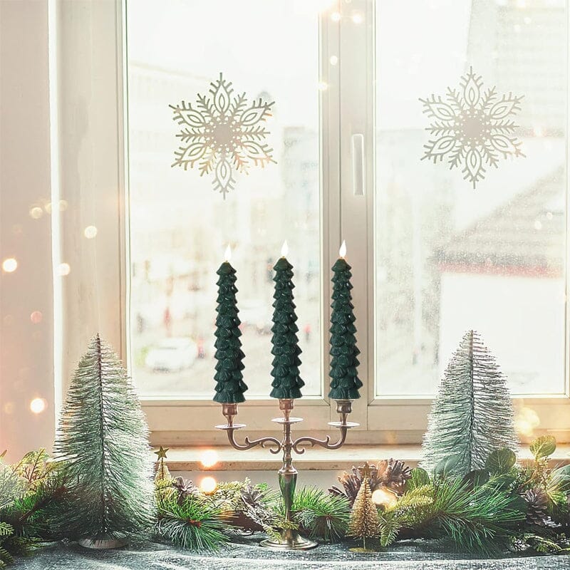 Weihnachtliche LED-Kerzenbaum | 4 Stück mit Fernbedienung