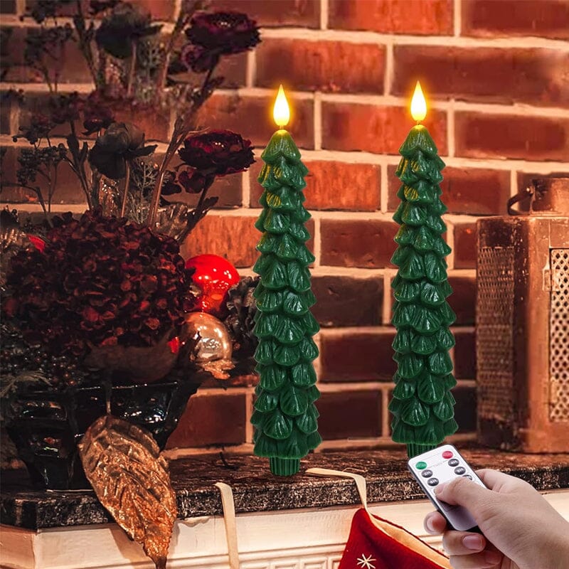 Weihnachtliche LED-Kerzenbaum | 4 Stück mit Fernbedienung