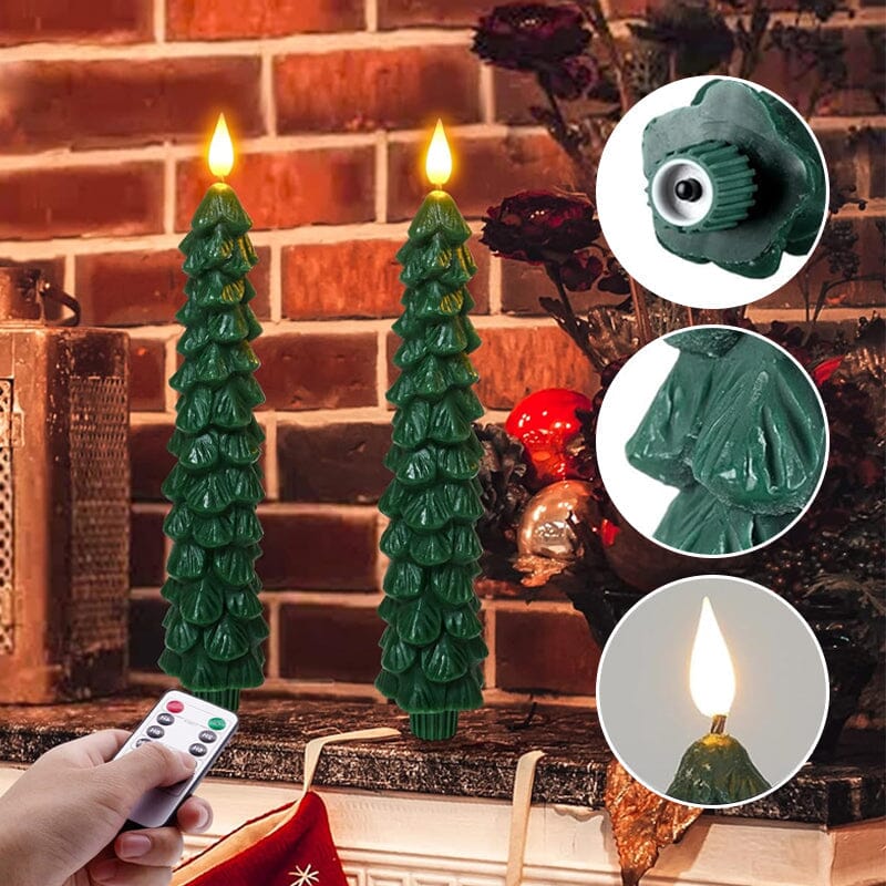 Weihnachtliche LED-Kerzenbaum | 4 Stück mit Fernbedienung