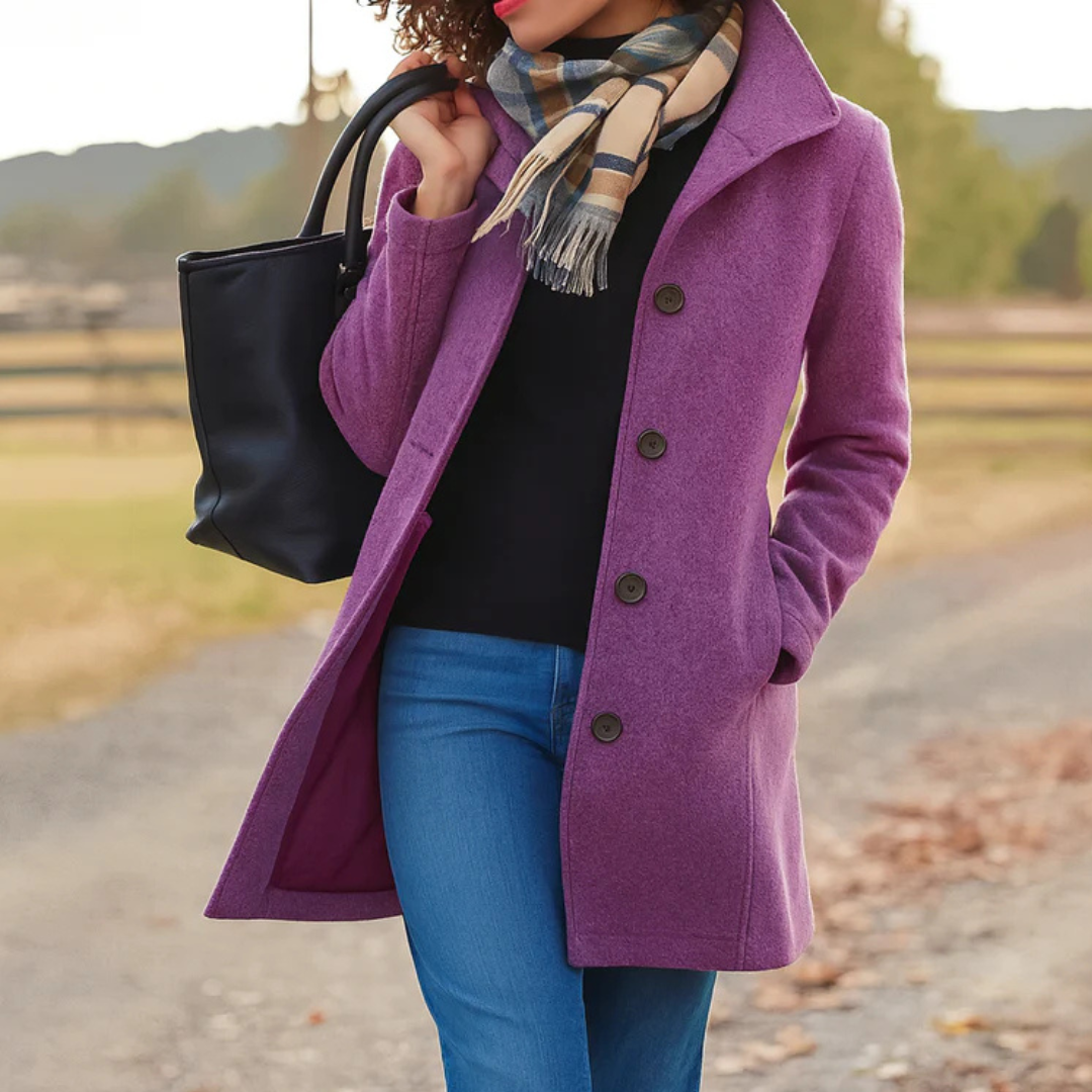 Vera - Klassischer Mid-Length Knopfmantel
