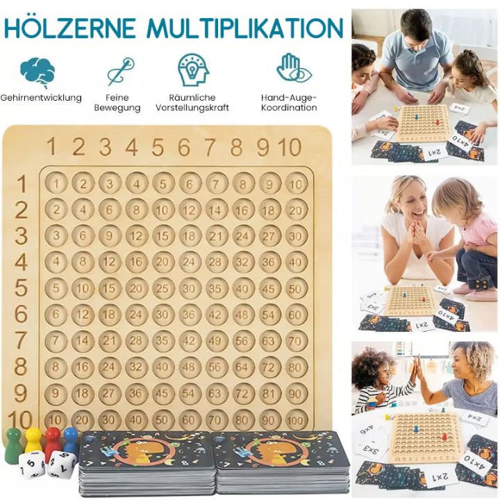 Multiplikations-Lernspiel aus Holz – Matheförderung für Kinder