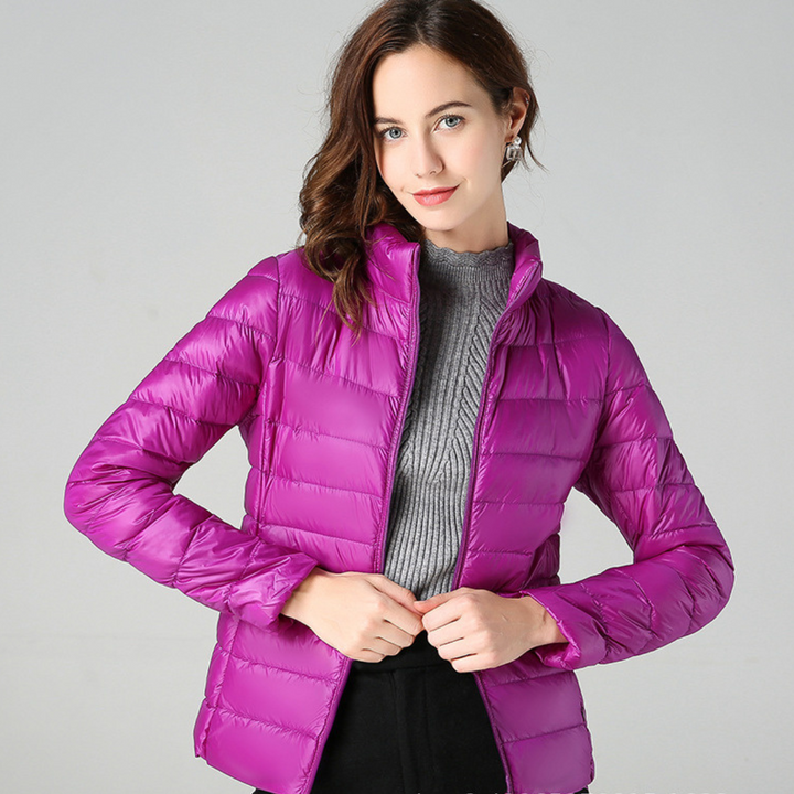 Aurora – Neue ultraleichte Jacke mit weißen Entenfedern