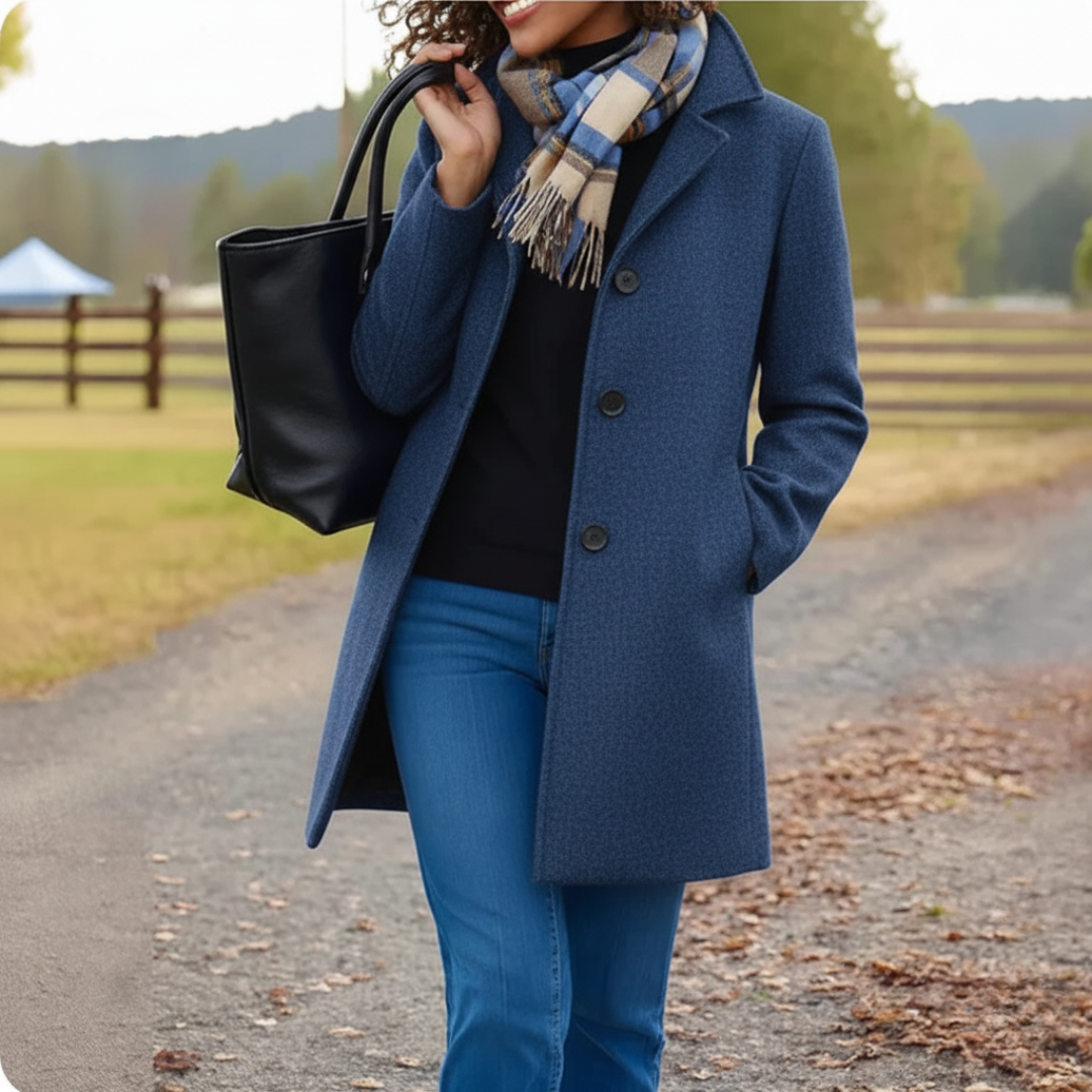 Vera - Klassischer Mid-Length Knopfmantel