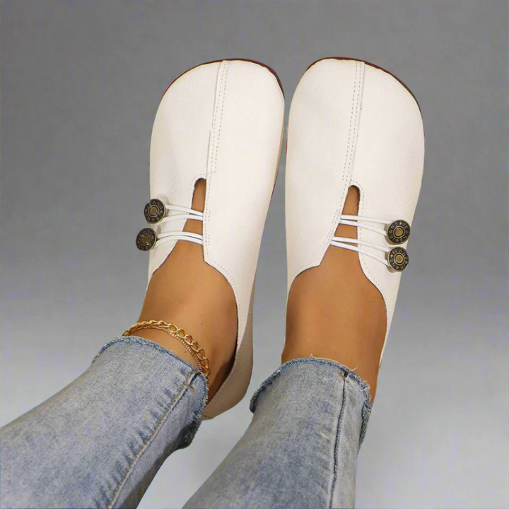 Slip-On Ballerinas für Damen – Geschlossene Spitze mit elastischem Banddesign