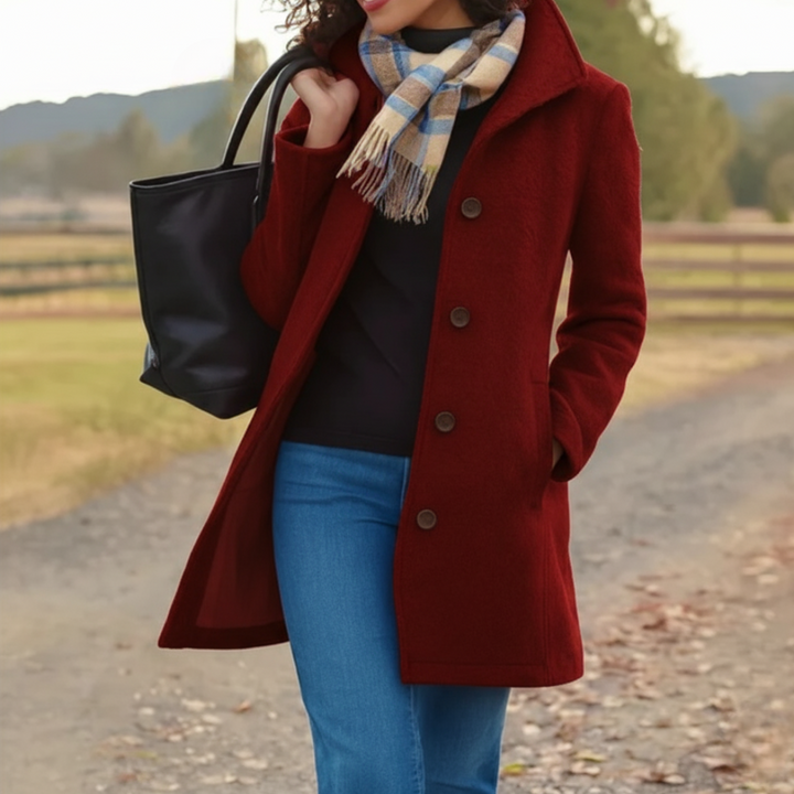 Vera - Klassischer Mid-Length Knopfmantel