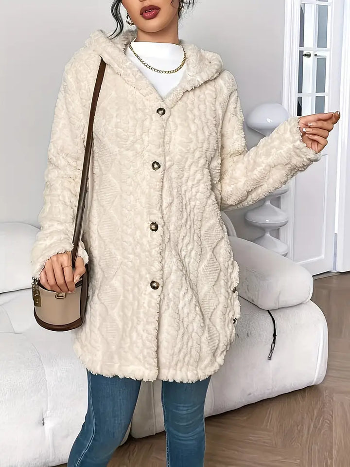 Chloe – Plüsch-Hoodie-Strickjacke
